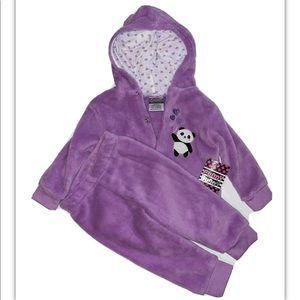 Panda Infant Girl Matching Set 6-9 months Baby Soft Purple Outfit